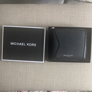 Michael Kors Black Pebbled Leather Card Holder